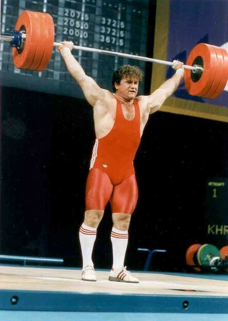 Kazakhstan weightlifter Anatoly Khrapaty pictured in action